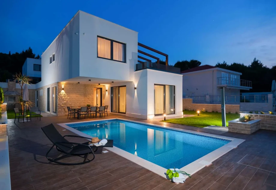 Villa Trogir Twins 2 by Croatia Finest Holidays - waterfront luxury villa with indoor and outdoor swimming pool and sauna